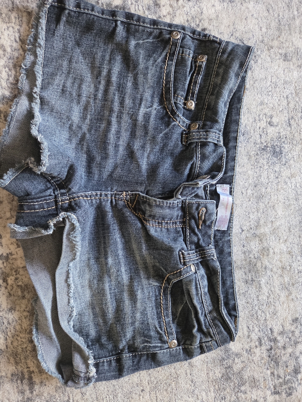 No Boundaries Dark Blue Denim Cutoff Shorts